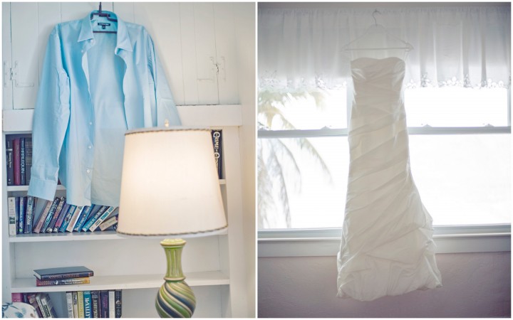 bride and groom garb