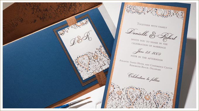 Blue and Copper Wedding invitaions 2vs_lacy_paisley_teal_copper_vintage_wedding_invitation_large