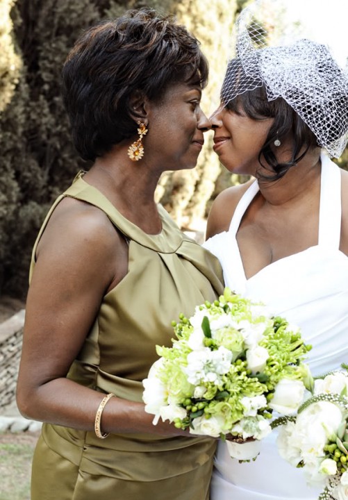 Bride and Mother with Fishnet Hair piece, Villa del Sol d'Oro, Sierra Madre, California, Hazelnut photography doug32