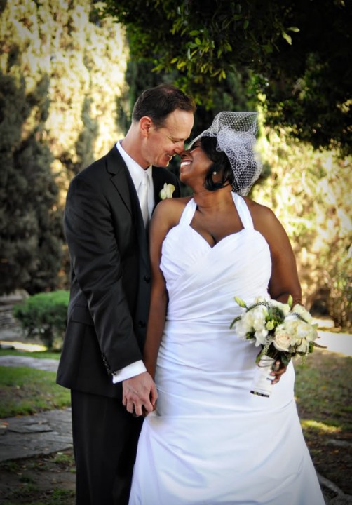 Bride and Groom after ceremony, Villa del Sol d'Oro, Sierra Madre, California, Hazelnut photography doug33