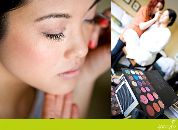 Bride getting makeup done Nicole Deanne3