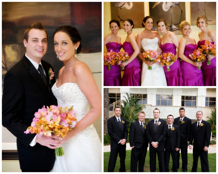 Bride and Groom with Wedding Party, Sand Pearl Resort, Clearwater Florida, Garrett Nudd Photography GN wedding