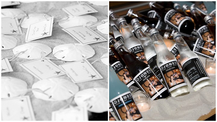 Beach themed reception details