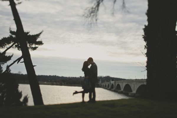 Washington DC engagement at sunset