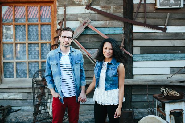 urban engagement, red skinny jeans, chambray shirt, lace shirt, denim vest, striped shirt, rustic urbanengagementwithhorses (5)
