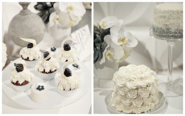 metallic urban wedding inspiration, dessert display, rosette cake, coconut cake, mini cakes urbanmetallicwedding (2)