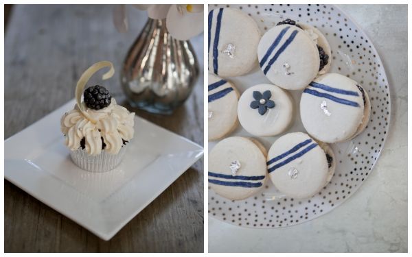 metallic urban wedding inspiration, desserts, cupcakes, macaroons, polka dot plate, metallic accents urbanmetallicwedding (7)