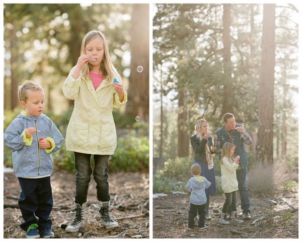 Bubbles + Neon Lake Tahoe Family Session