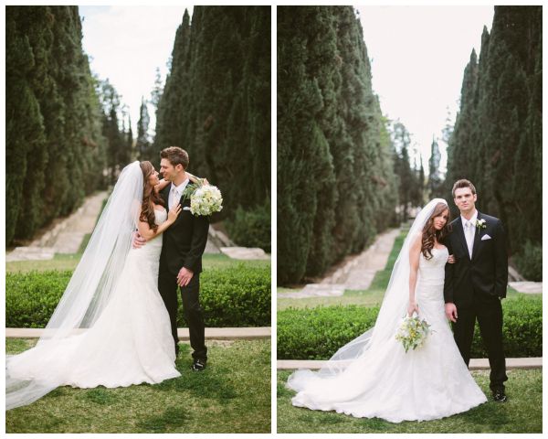 villa wedding bride and groom