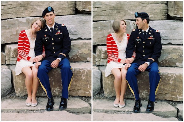 military love shoot, welcome home, army, striped cardigan, uniform