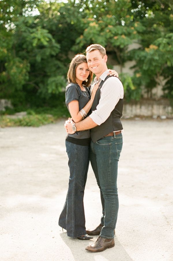 Southern Summer Engagement, couple, black vest, gray top, plaid button down