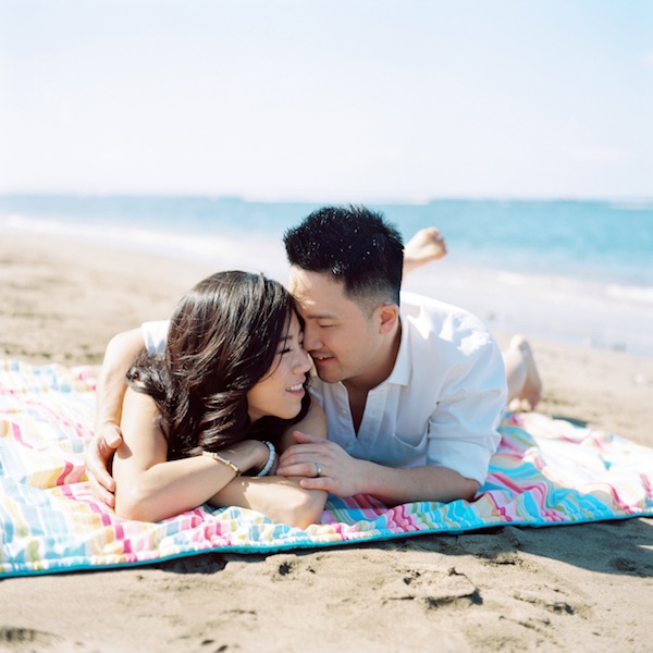 hawaiin engagement session, hawaii, couple, love, engaged, beach, ocean, surf, surf boards, kiss, couple