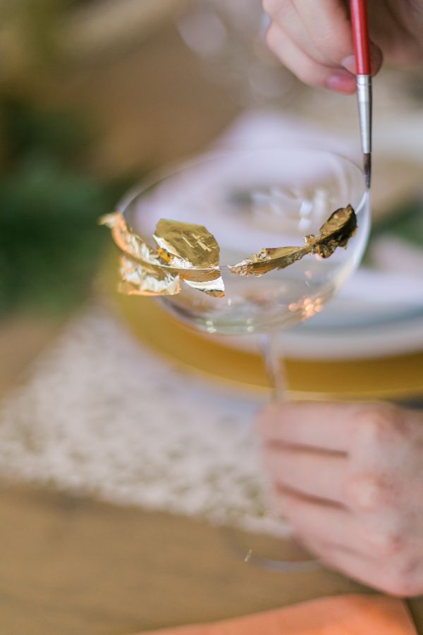 Holiday Wine + Craft Party from One Hope Wine + J Wiley Photography, craft night, gold foil, diy