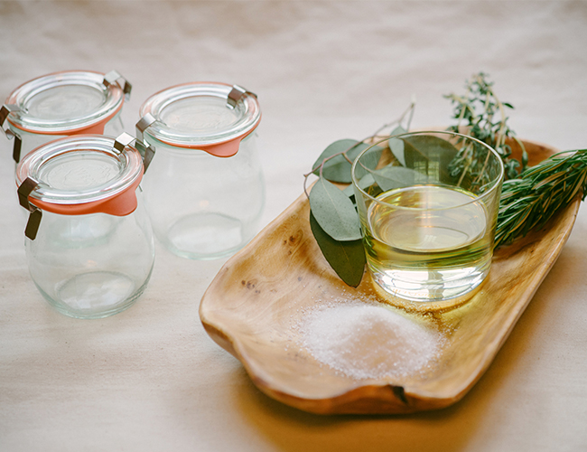 DIY Wedding Favor: Herb Infused Salt Scrub