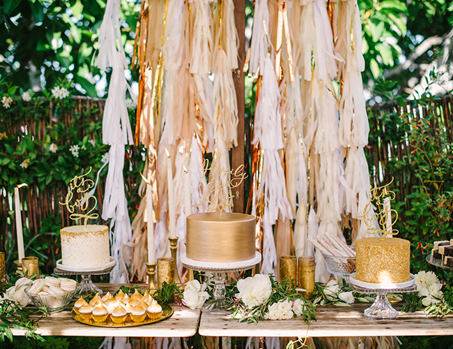 Chic Ivory and Gold Baby Shower