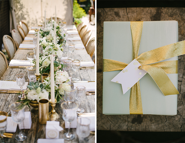 Chic Ivory and Gold Baby Shower