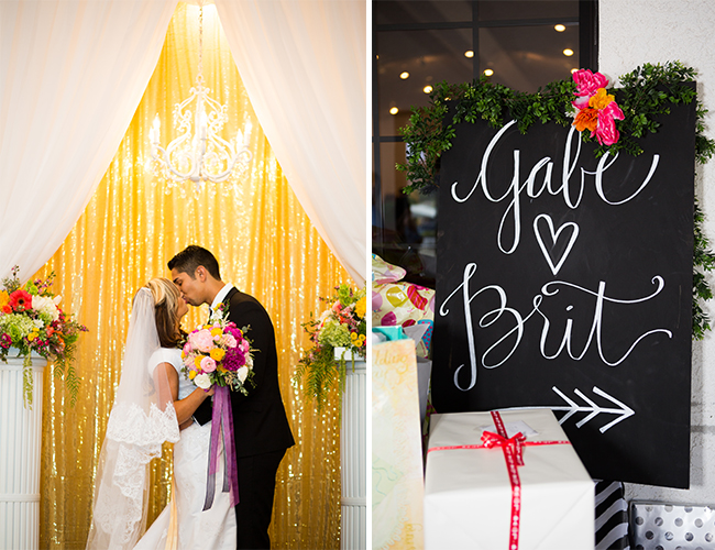 Black and White Backyard Wedding with Pops of Color