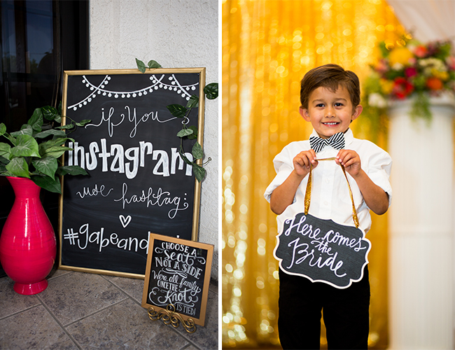 Black and White Backyard Wedding with Pops of Color