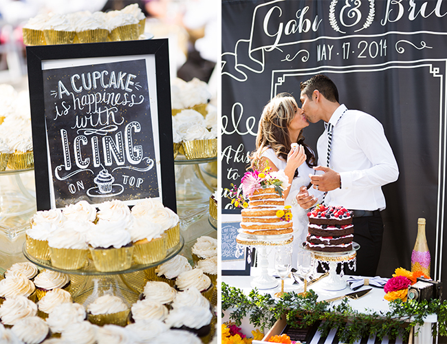 Black and White Backyard Wedding with Pops of Color