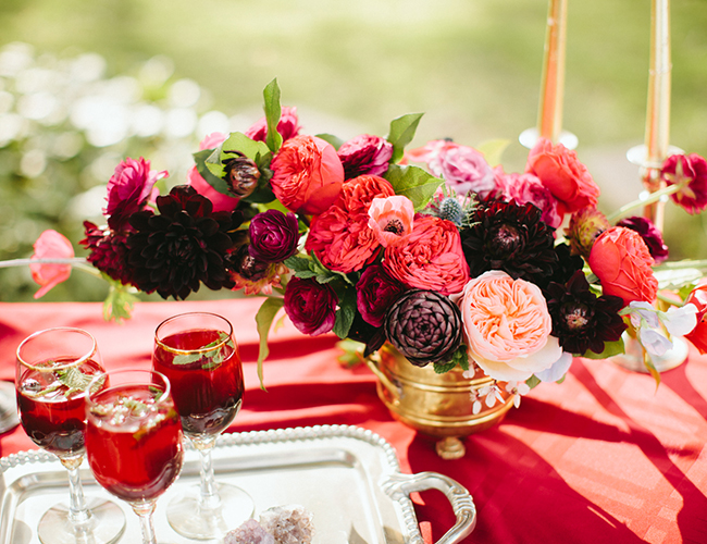 Red and Burgundy Glam Wedding Inspiration - Wedding Blog