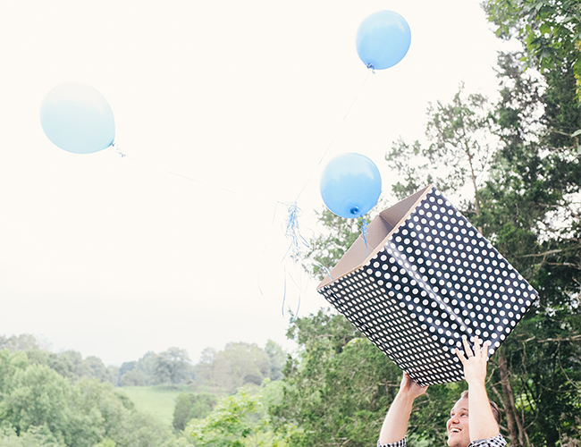 Navy and Gold Polka Dot Gender Reveal Party - Baby Blog