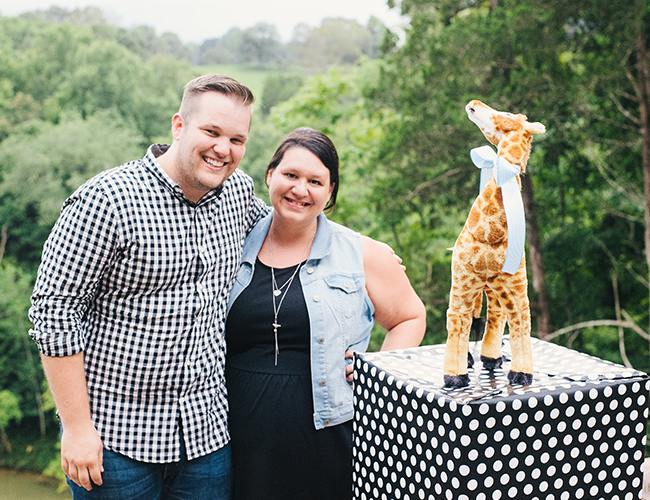 Navy and Gold Polka Dot Gender Reveal Party - Baby Blog