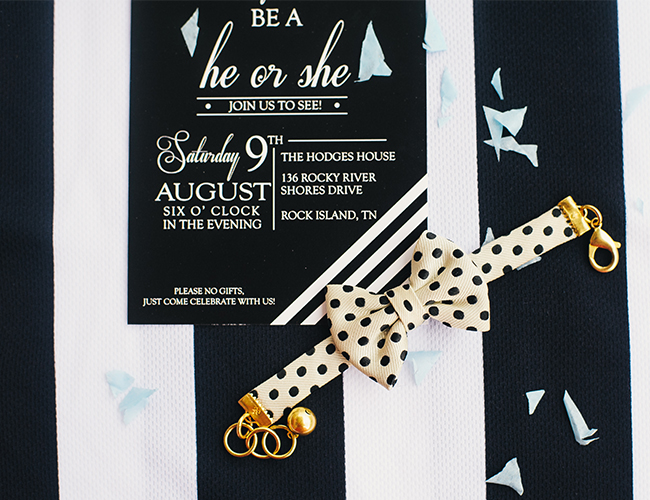 Navy and Gold Polka Dot Gender Reveal Party - Baby Blog