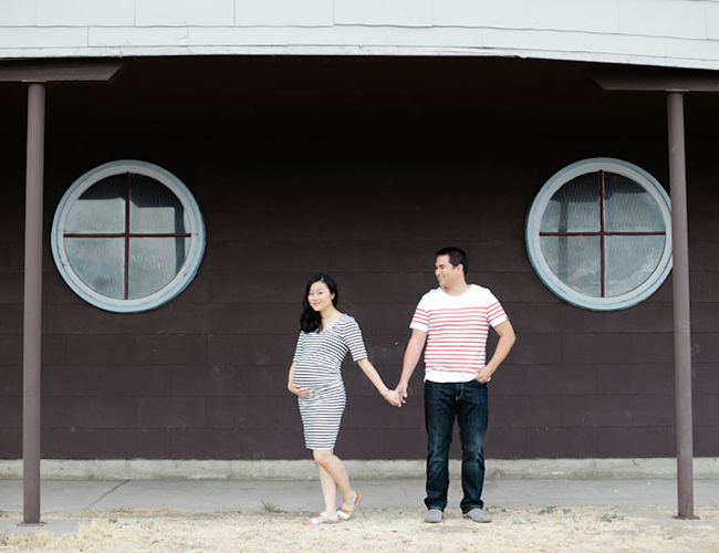 Coastal Striped Maternity Session - Baby Blog