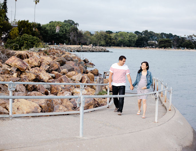 Coastal Striped Maternity Session - Baby Blog