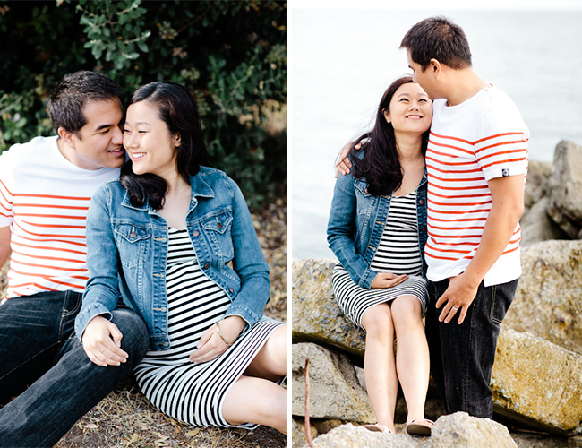 Coastal Striped Maternity Session - Baby Blog