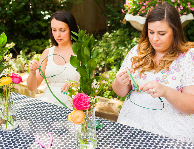 Flower Crown Crafting Bridal Luncheon