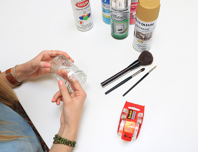 DIY: Mason Jar Makeup Brush Holders