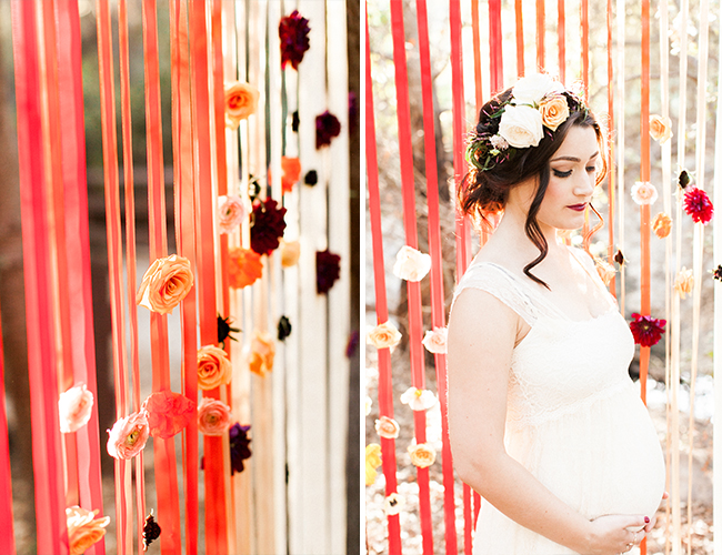 Burgundy Woodland Maternity Photos