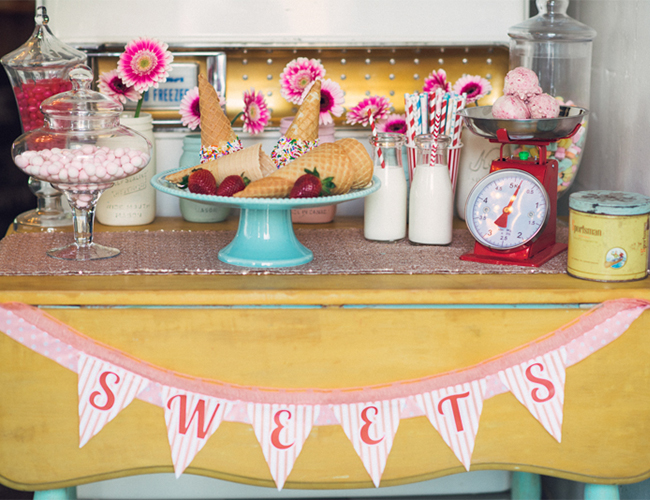 Ice Cream Parlor Engagement Photos