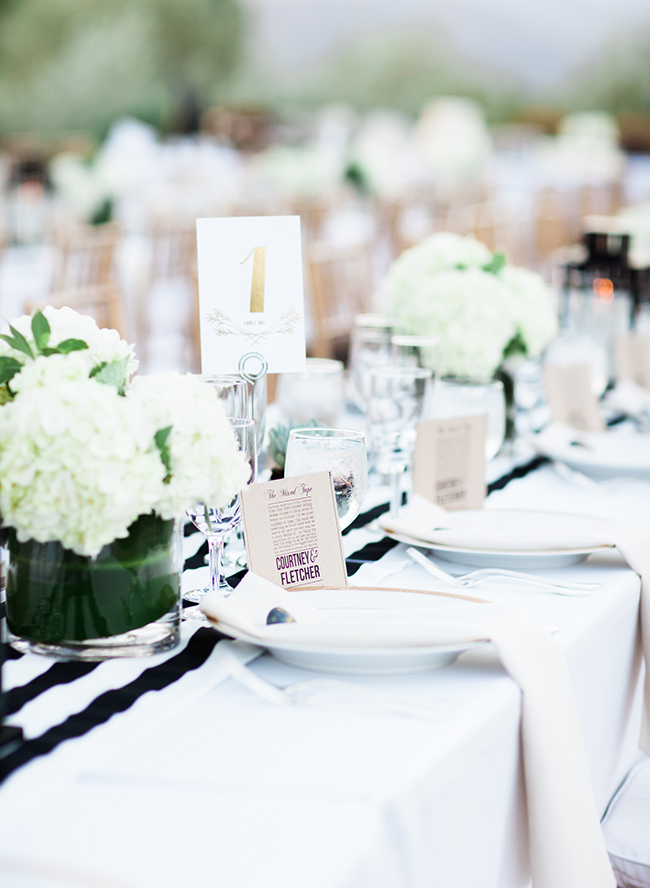 Black and white outlet weddings with accent color