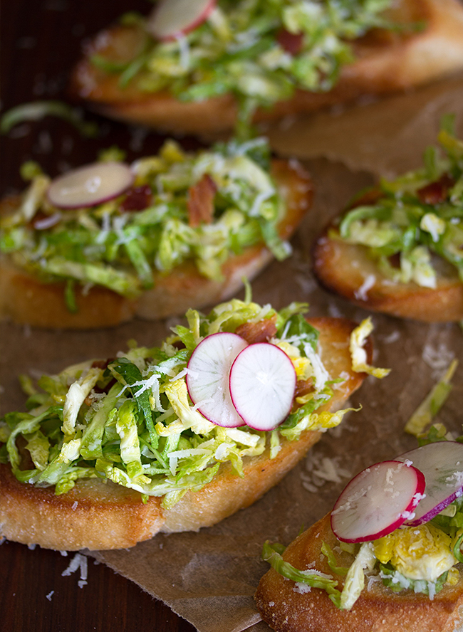 Shaved Brussels Sprouts Crostini Recipe - Inspired by This
