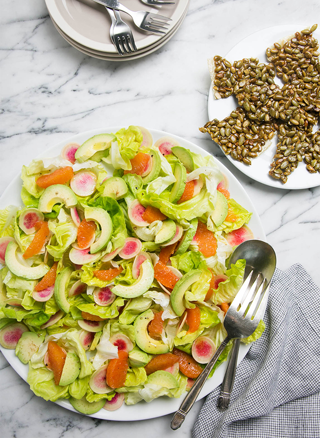 St. Patrick's Day Salad & Pumpkin Brittle - Inspired by This