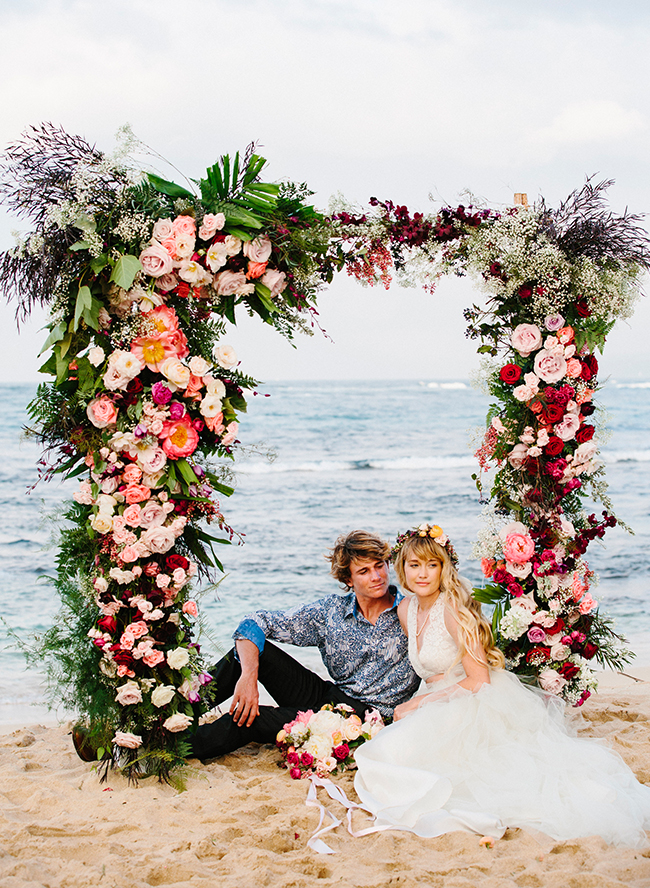 Romantic Pink Hawaii Beach Elopement - Inspired by This