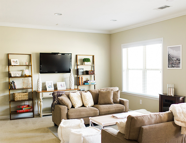  Earth Toned Living Area & Bar Makeover - Inspired by This