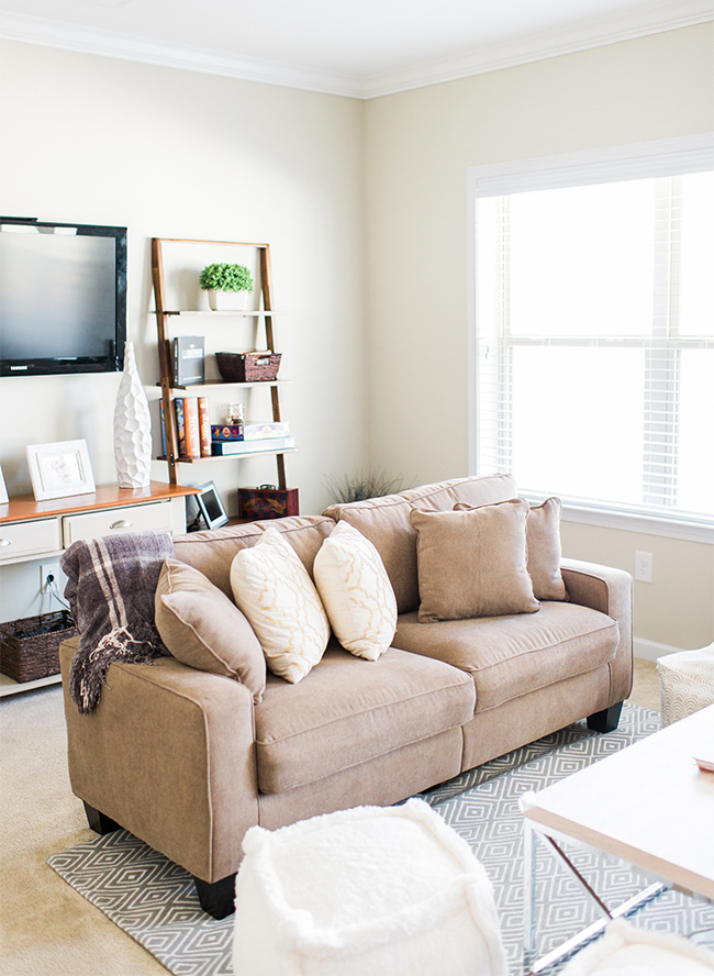  Earth Toned Living Area & Bar Makeover - Inspired by This