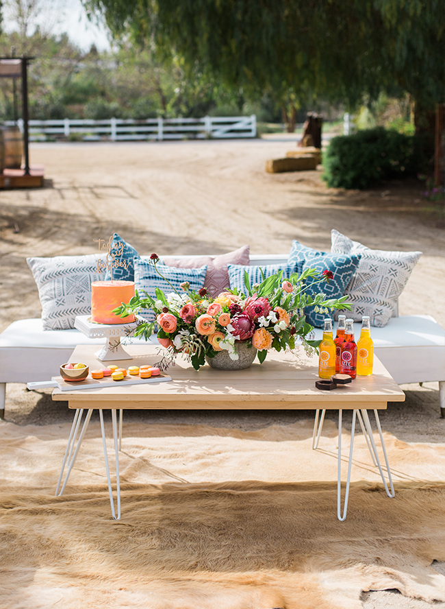 Colorful Mid-Century Modern Engagement Photos - Inspired by This