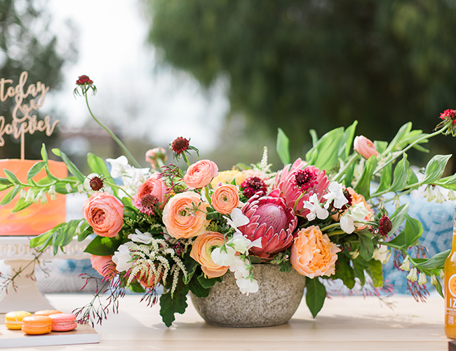 Colorful Mid-Century Modern Engagement Photos - Inspired by This