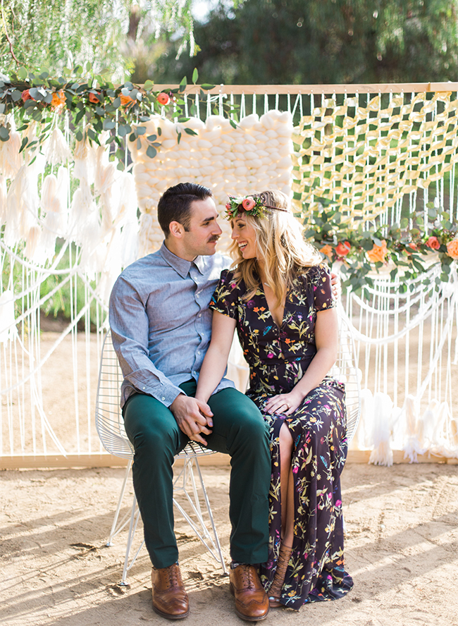 Colorful Mid-Century Modern Engagement Photos - Inspired by This