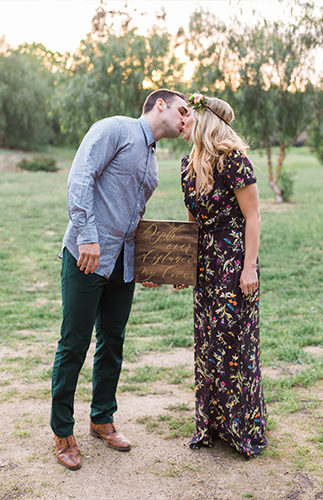 Colorful Mid-Century Modern Engagement Photos - Inspired by This