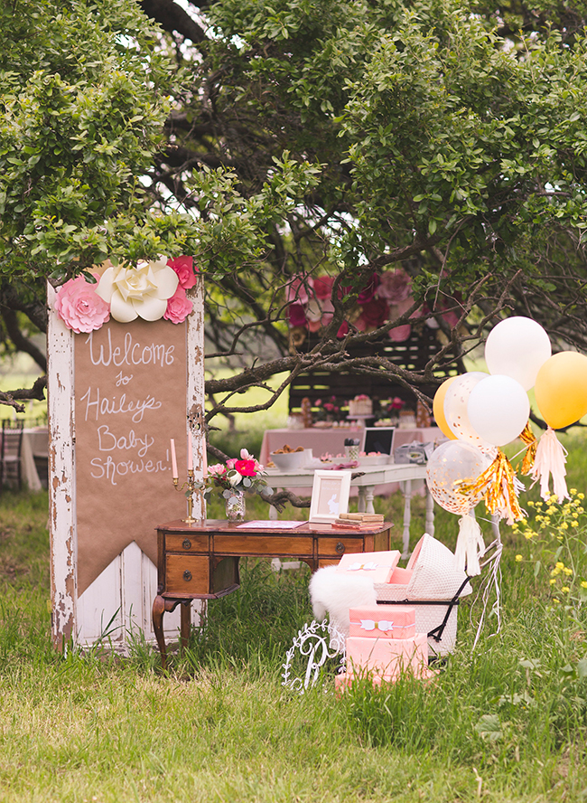 Rustic pink hot sale baby shower