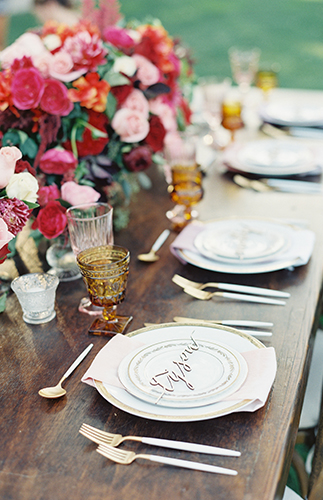 Red & Pink Golden Summer Wedding Inspiration - Inspired by This