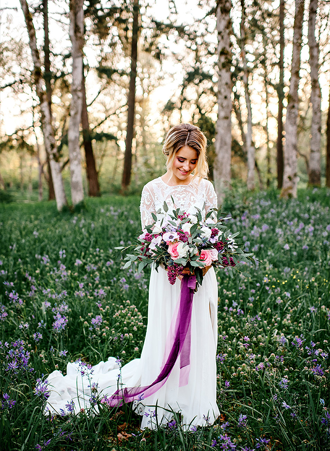 Lilac Flower Field Bridal Inspiration - Inspired by This