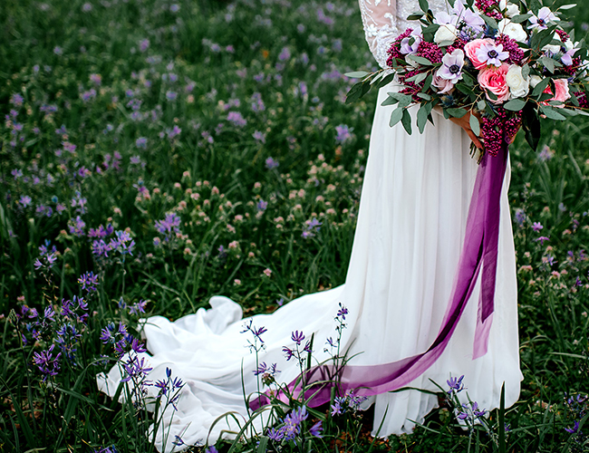 Lilac Flower Field Bridal Inspiration - Inspired by This