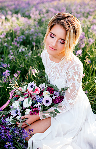 Lilac Flower Field Bridal Inspiration - Inspired by This