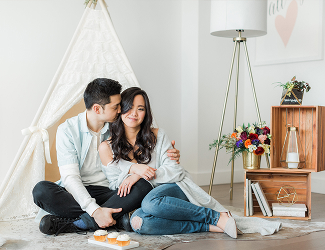 Cozy Glamping At Home Engagement Photos - Inspired by This